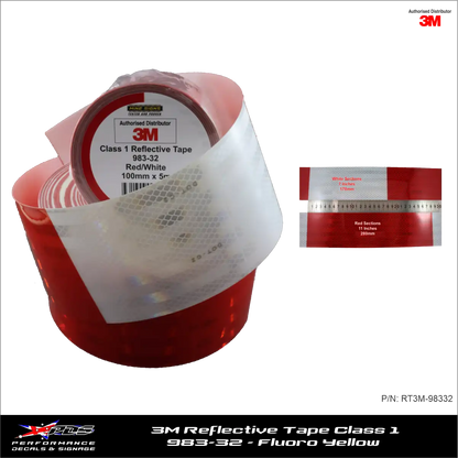 3M Red/White (983-32) Diamond Grade Class 1 Reflective Tape