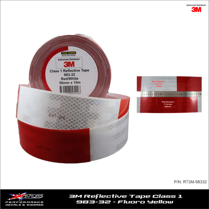 3M Red/White (983-32) Diamond Grade Class 1 Reflective Tape