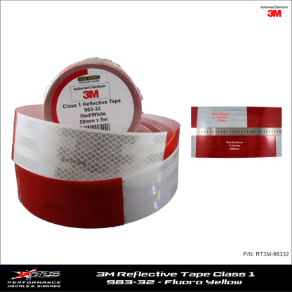 3M Red/White (983-32) Diamond Grade Class 1 Reflective Tape