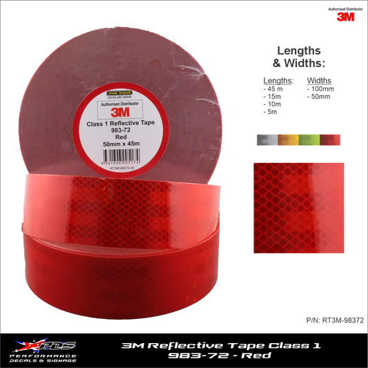 3M Red (983-72) Diamond Grade Class 1 Reflective Tape