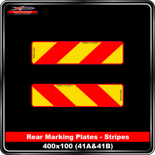 Truck Rear Marking Plates - Stripes - CAT 41A & 41B