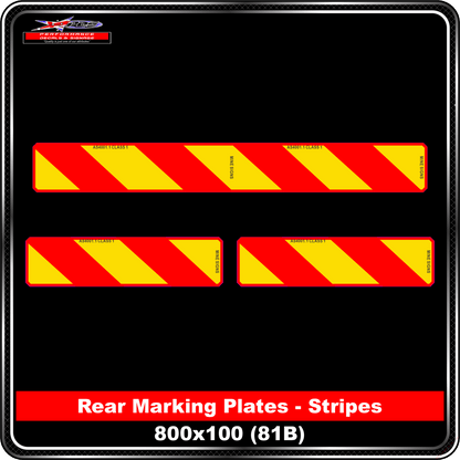 Truck Rear Marking Plates - CAT 81B Stripes