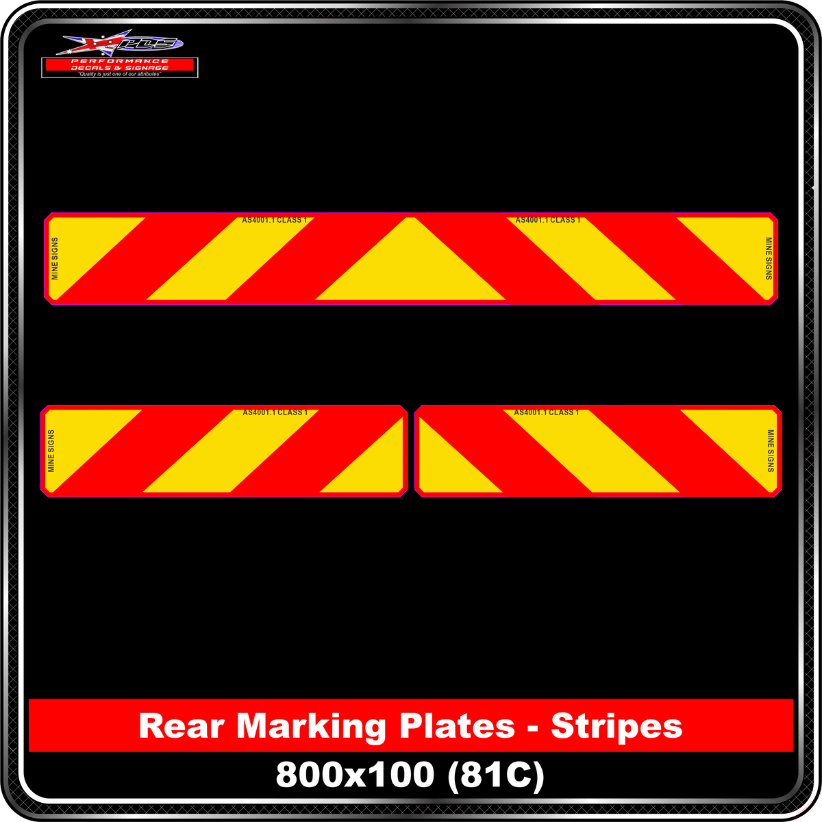 Truck Rear Marking Plates - Stripes - CAT 81C