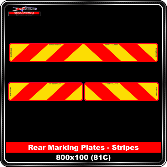 Truck Rear Marking Plates - Stripes - CAT 81C