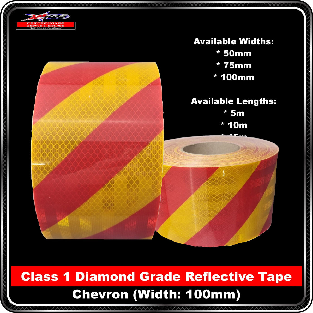 3M Red/Yellow Class1 Chevron Reflective Tape (3930 Series) - Right