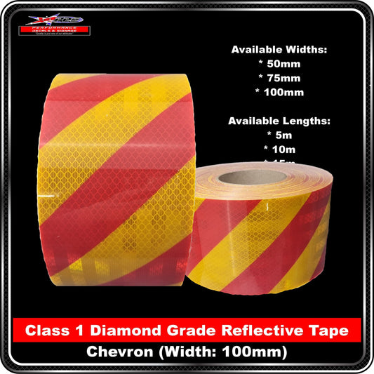 3M Red/Yellow Class1 Chevron Reflective Tape (3930 Series) - Right