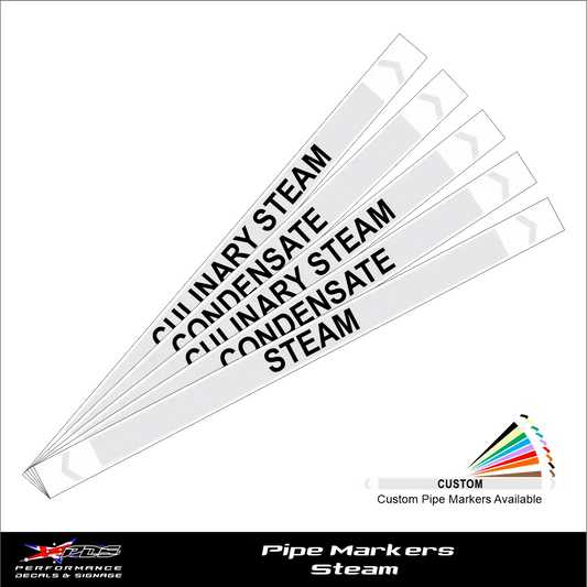 Steam pipe marker label - Grey Silver