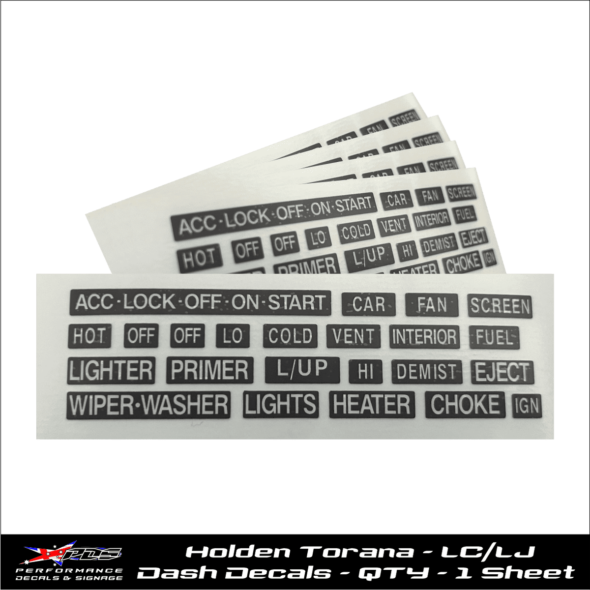 Holden Torana LC/LJ Dash Information Stickers