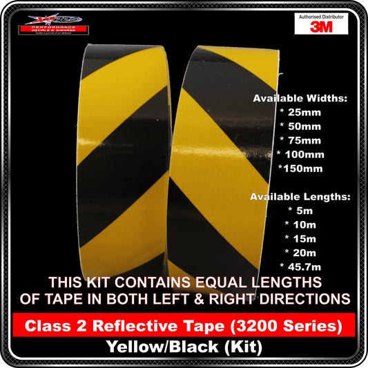 3M Yellow/Black Class 2 Reflective Tape - KIT