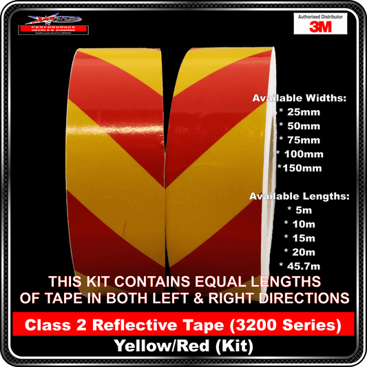 3M Yellow/Red Class 2 Reflective Tape - KIT