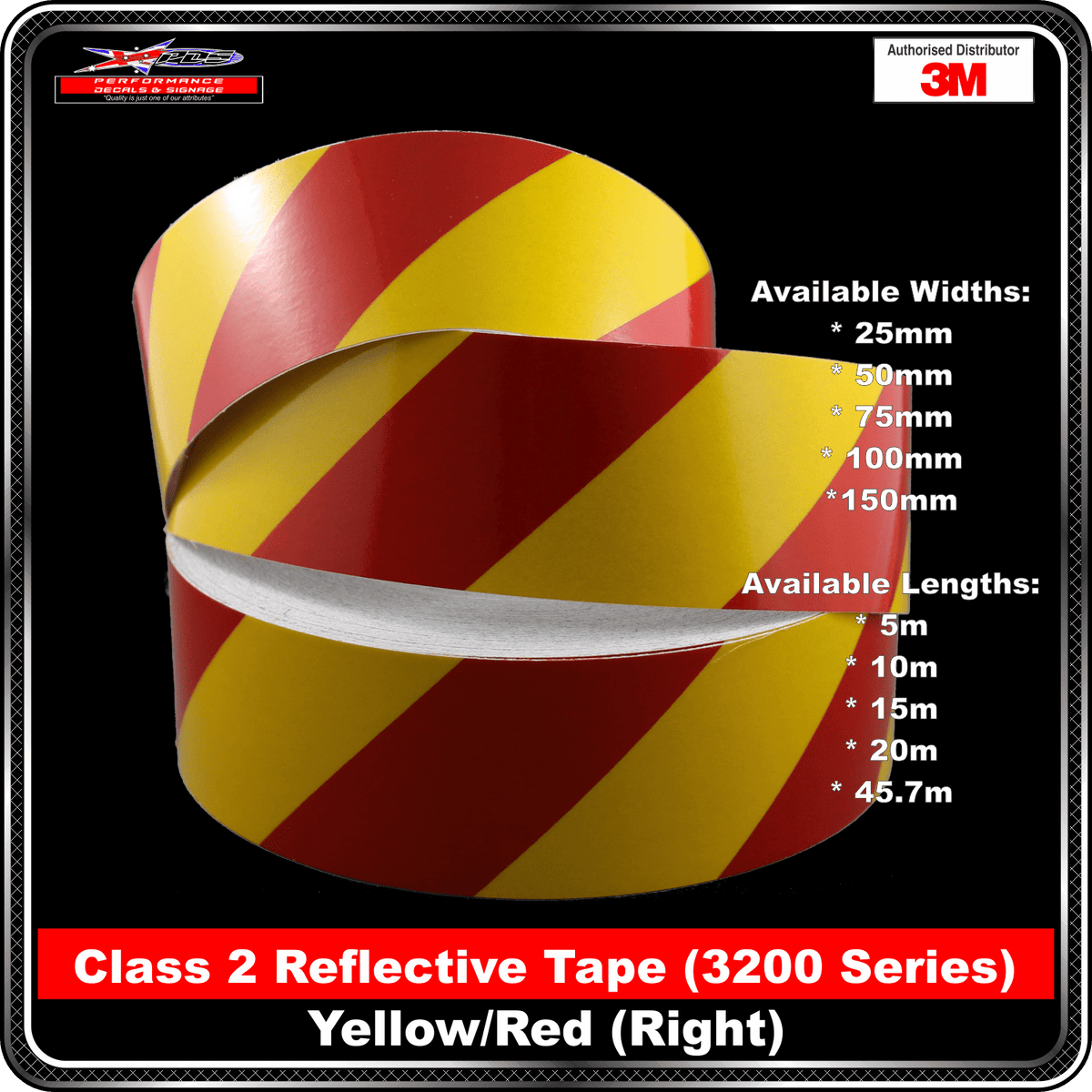 3M Yellow/Red Class2 Right Reflective Tape