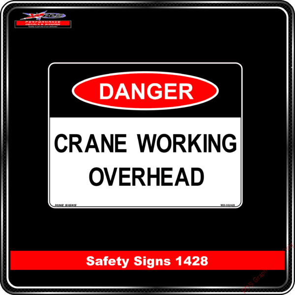 Danger 1428 PDS crane working overhead