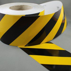 3M 3200 Series Yellow Black Reflective Tape 100mm