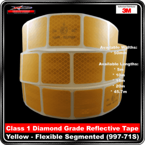 3M Yellow (997-71S) Diamond Grade Class 1 Flexible Reflective Tape Segmented