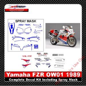 1989 Yamaha FZR OW01 Decal Kit (Including Spray Masks)