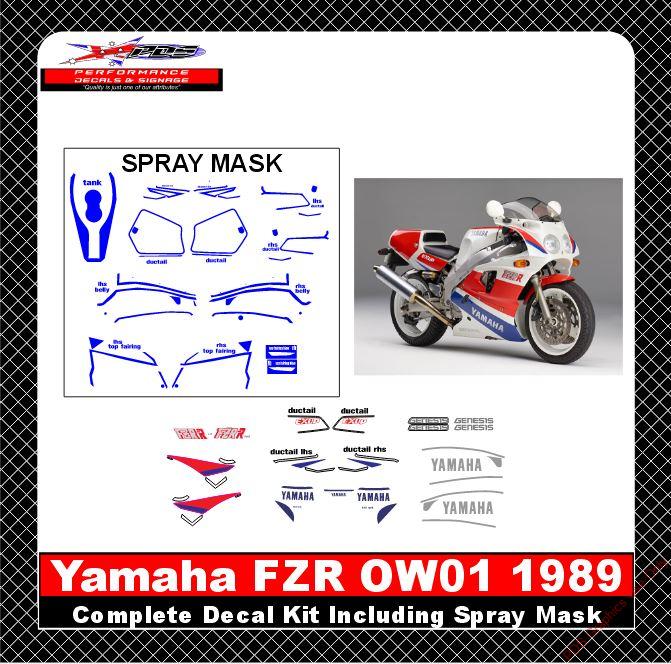 1989 Yamaha FZR OW01 Decal Kit (Including Spray Masks)