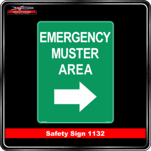 Emergency Muster Area (Arrow Right) (Safety Sign 1132)