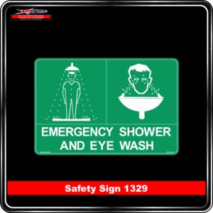 emergency shower and eye wash safety sign