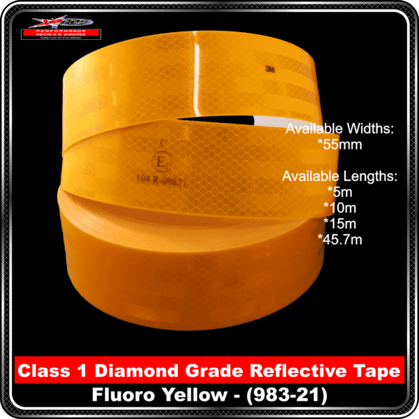 3M Fluoro Yellow (983-21) Diamond Grade Class 1 Reflective Tape
