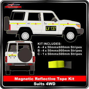 magnetic reflective tape kit suits 4wd