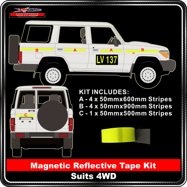 magnetic reflective tape kit suits 4wd