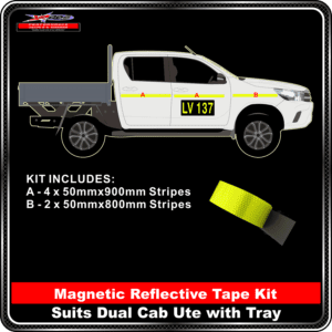 magnetic reflective tape kit suits dual cab ute with tray