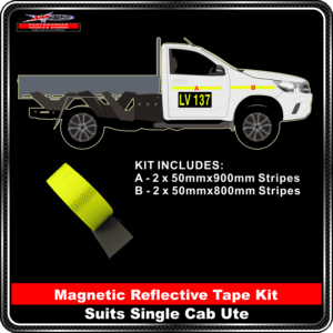 magnetic reflective tape kit suits single cab ute