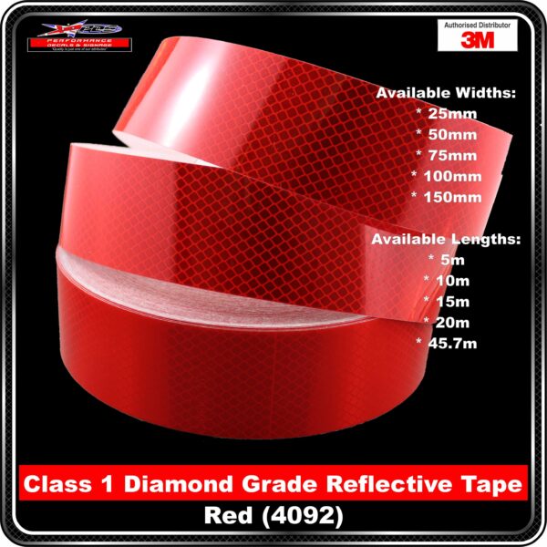 3M Diamond Grade Class 1 Red Reflective Tape 4092