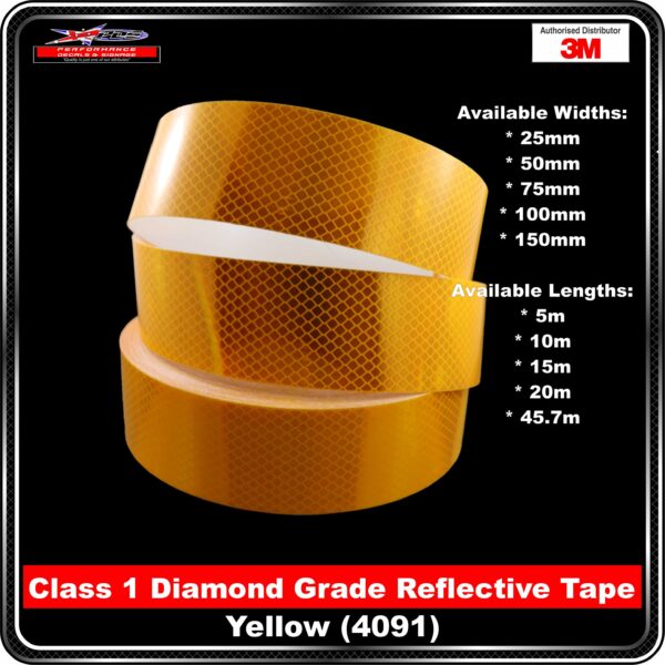 3M Diamond Grade Class 1 Yellow Reflective Tape 4091