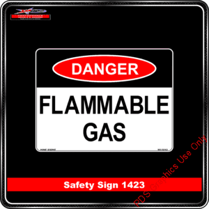 Danger 1423 PDS flammable gas