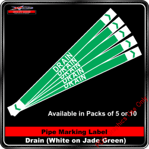 Pipe Marking Label - Drain - Green