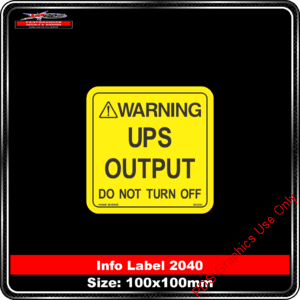 Warning UPS Output Do Not Turn Off