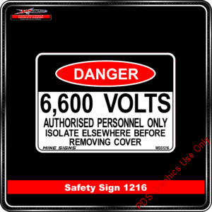 Danger 1216 PDS 6600 volts