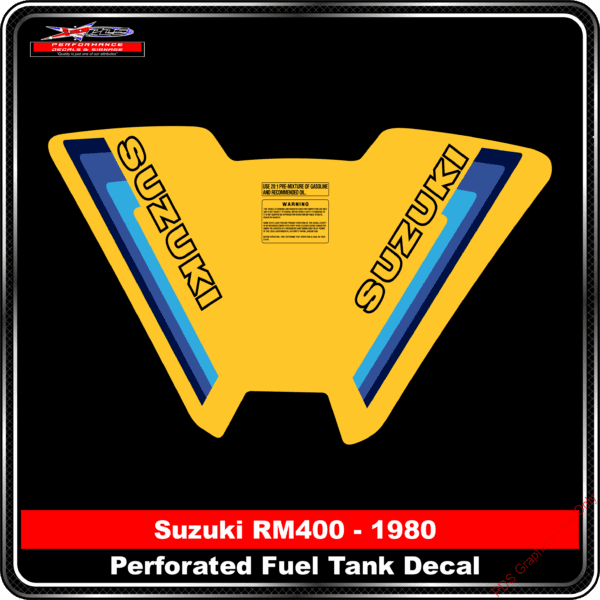 Suzuki RM400 - 1980 - Fuel Tank Decal - Perforated Fuel Tank Sticker