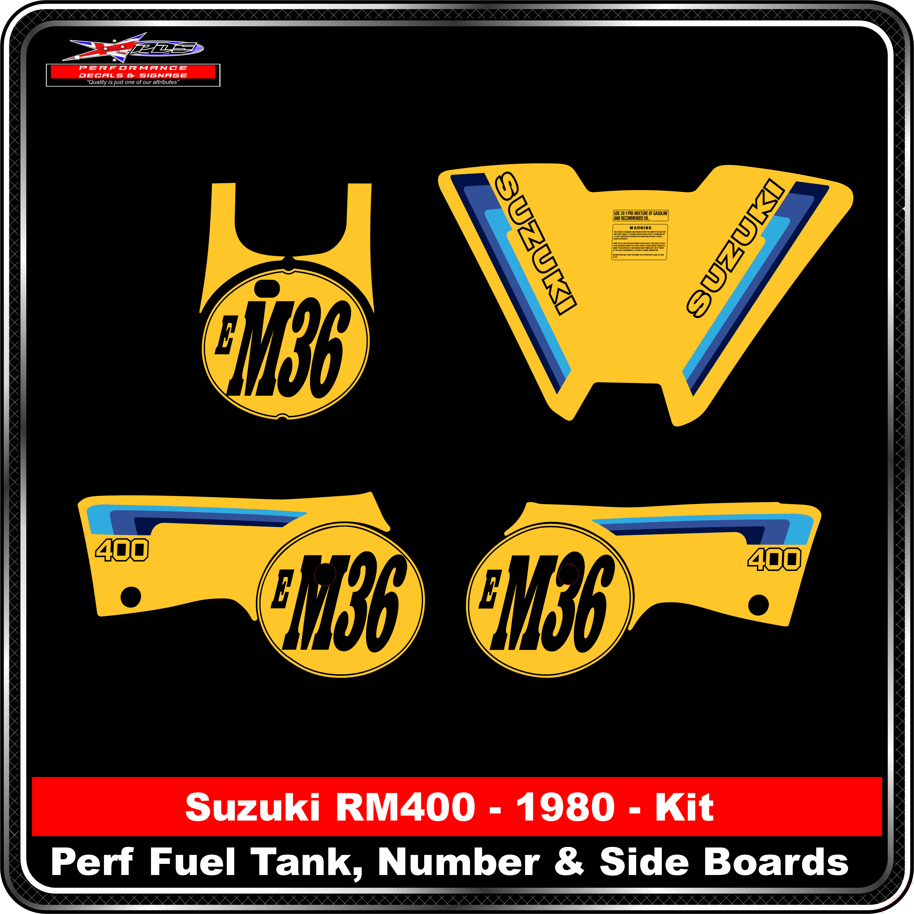 Suzuki RM400 Sticker Kit - 1980 - 2