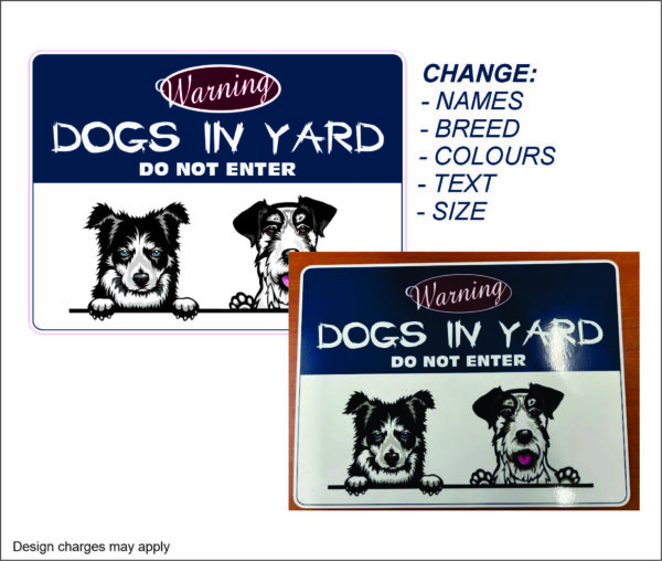 Dog Sign - Dogs in Yard Do Not Enter - Design Image