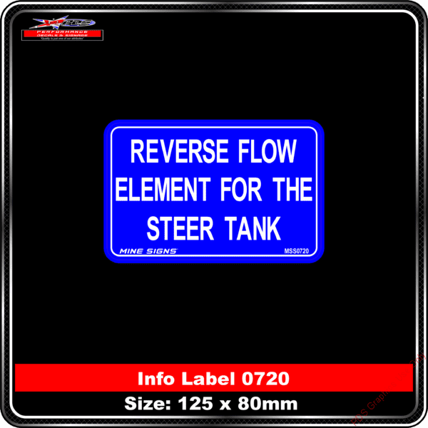 Info Label 0720 Reverse Flow Element For The Steer Tank