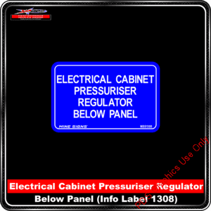 Product Background - Safety Signs - Electrical Cabinet Pressuriser Regualtor Below Panel
