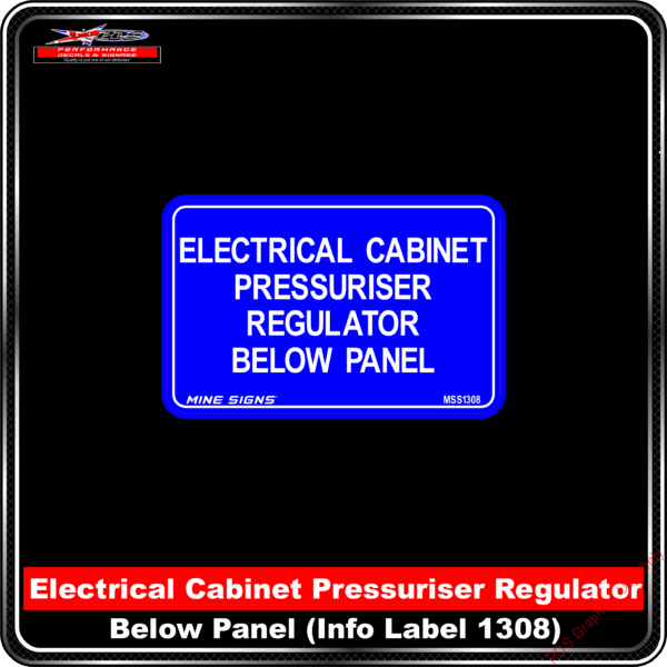 Product Background - Safety Signs - Electrical Cabinet Pressuriser Regualtor Below Panel