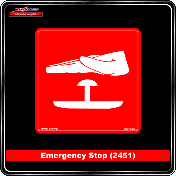 Emergency Stop (Pictogram 2451) Product Background - Safety Signs - Emergency Stop 2451