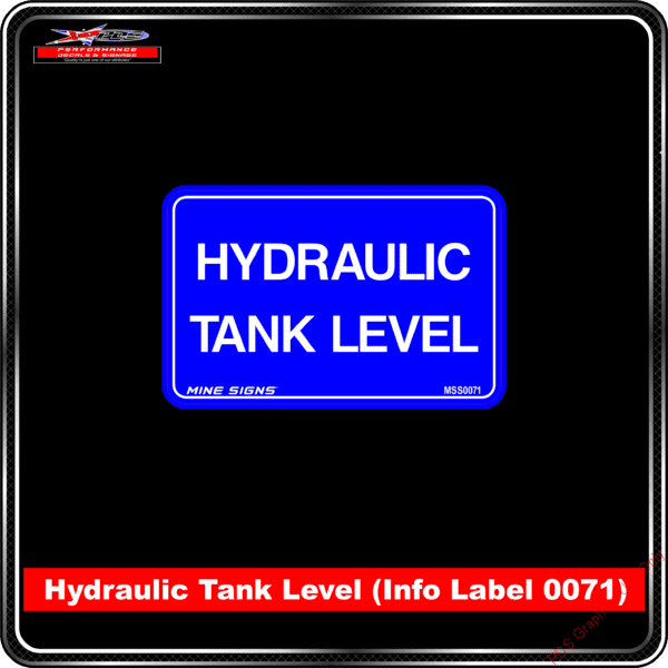 Product Background - Safety Signs - Hydraulic Tank Level