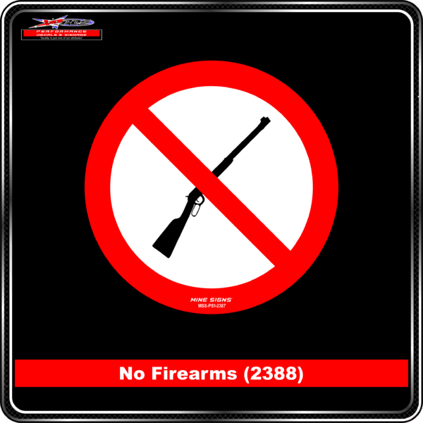 Product Background - Safety Signs - No Firearms 2388