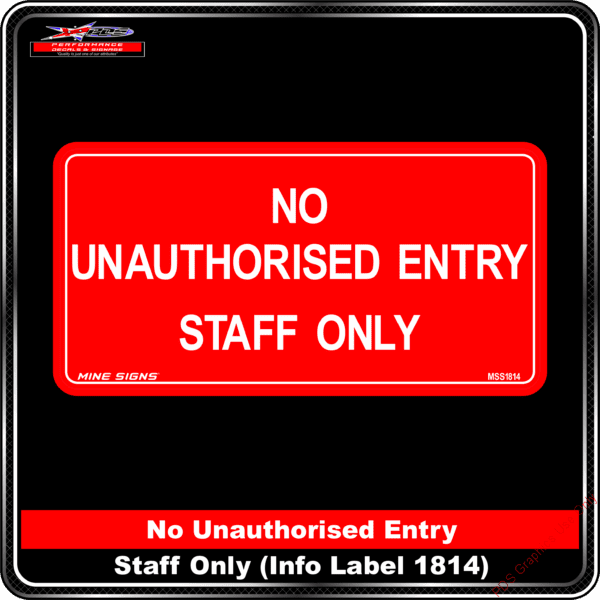 Product Background - Safety Signs - No Unauthorised Entry Staff Only