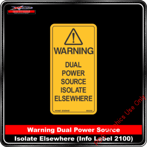 Product Background - Safety Signs - Warning Dual Power Source 2100