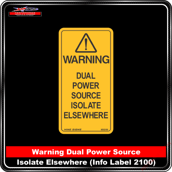 Product Background - Safety Signs - Warning Dual Power Source 2100