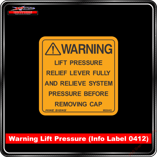 Product Background - Safety Signs - Warning Lift Pressure 0412