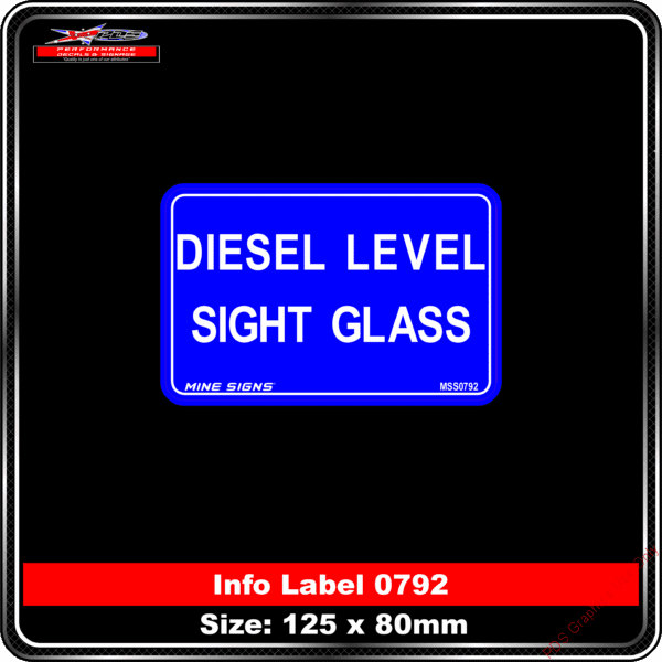 Info Label 0792 Diesel Level Sight Glass