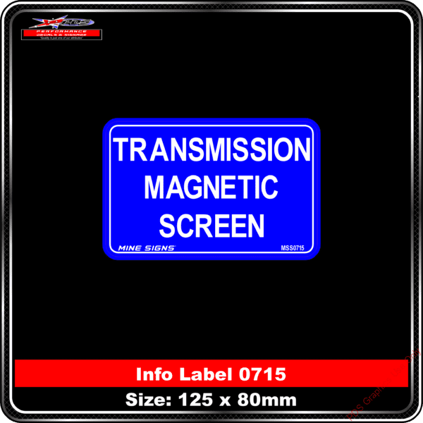 Transmission Magnetic Screen (Info Label 0715) 80 x 125 mm Product Background - Safety Signs - Transmission Magnetic Screen - Info Label 0715