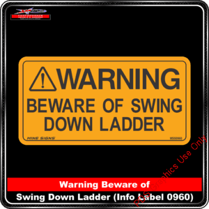 Product Background - Safety Signs - Warning Beware of Swing Down Ladder