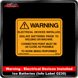 Product Background - Safety Signs - Electrical Devices Installed Iso Batteries 0230